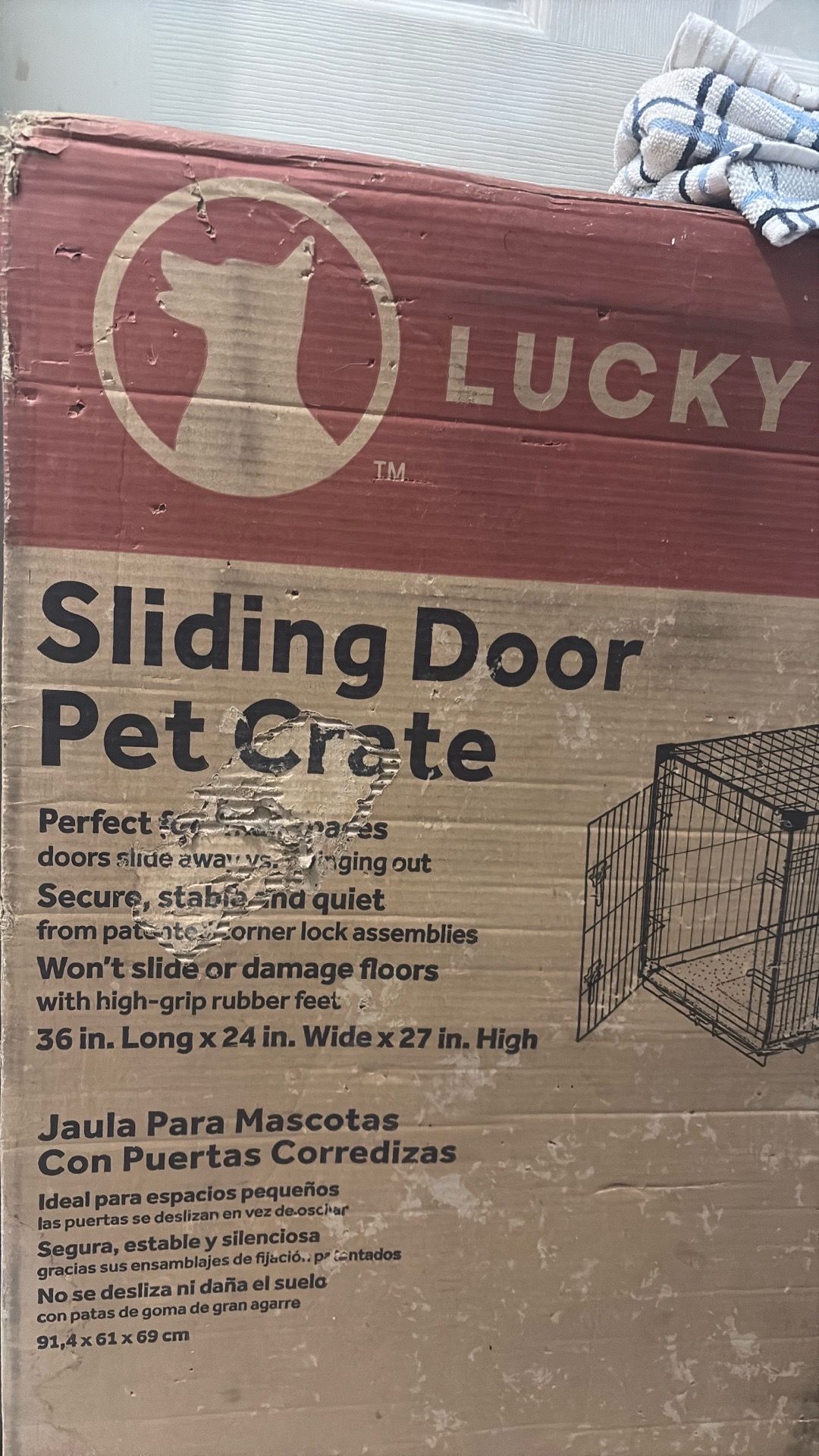 Dog cage sliding door 36in Lx24in W x27in H