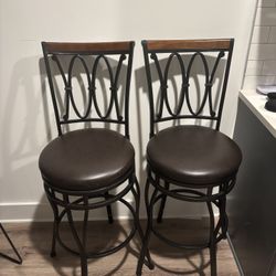 Two Brown Stools