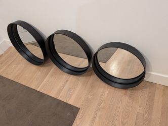 3 Circular Metal Mirrors (22", 20", 18")