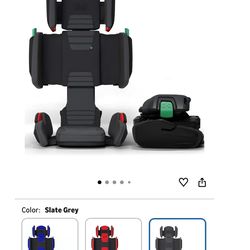 2 x Mifold Hifold Adjustable Kids High Back Booster Car Seat with Strap – Slate Grey