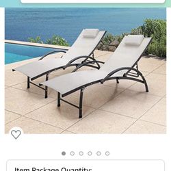 New 2pc Outdoor Folding CRESTLIVE Products Patio Pool Chaise Lounge Chairs With Armrest And Pillow 