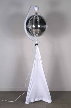 Eliminator Decor MBSK Motorized Mirror Ball Stand with White Scrim & Eliminator EM16 16" Mirror Disco Ball Package