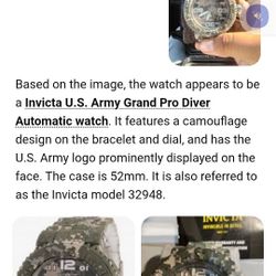 Invicta U.S Army Grand Pro Diver Automatic Watch 