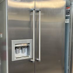 Viking 48”Wide Built In Stainless Steel Side By Side Refrigerator 
