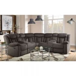 Chocolate Color Reclining Sectional