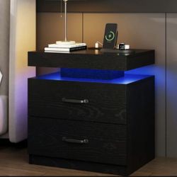 Nightstand w/ Power and LED Lights - JRET01