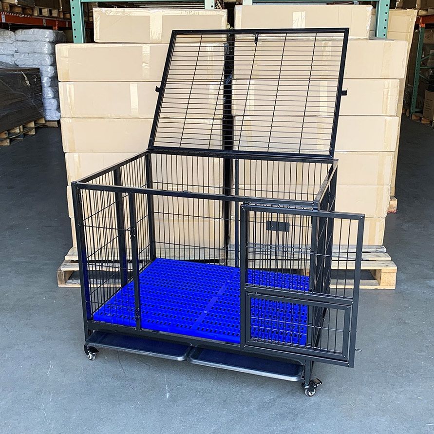(New) $180 Large Folding Heavy Duty Dog Cage Crate Kennel, Single-Door, 41x31x34”