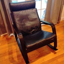 Black Leather Rocking Chair Almost New