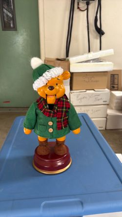 Vintage Disney Winnie the Pooh Christmas Nutcracker Figure Holiday Decor