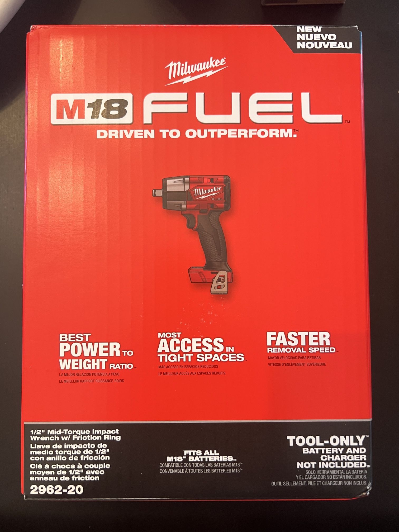 Milwaukee 1/2” .5 in Mid Torque Impact Wrench