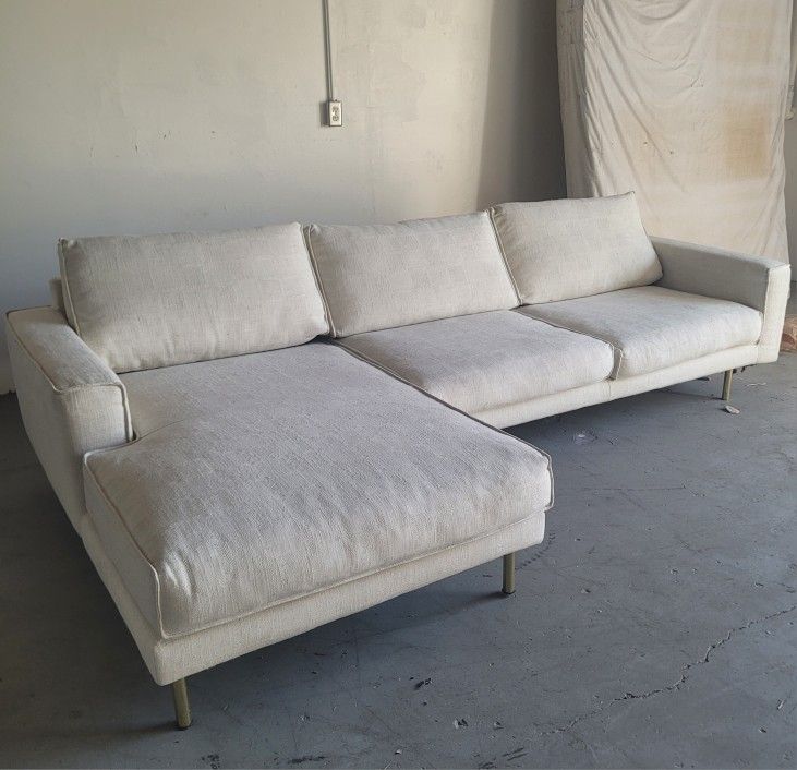 White Sectional Small Couch 