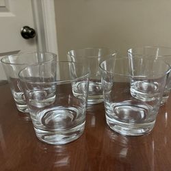 Set of 5 Old-Fashioned Glass Tumblers