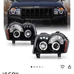 Acanii Headlights For 2005- 2007 Jeep grand Cherokee 