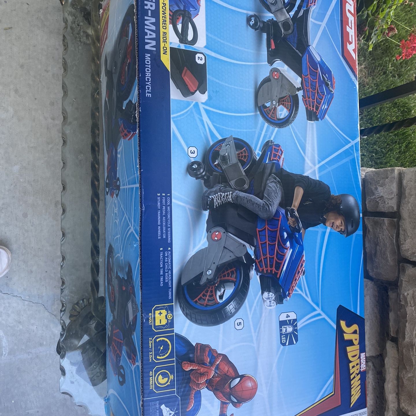 Marvel SpiderMan 6V Battery Powered Motorcycle Rideon Toy For Boys