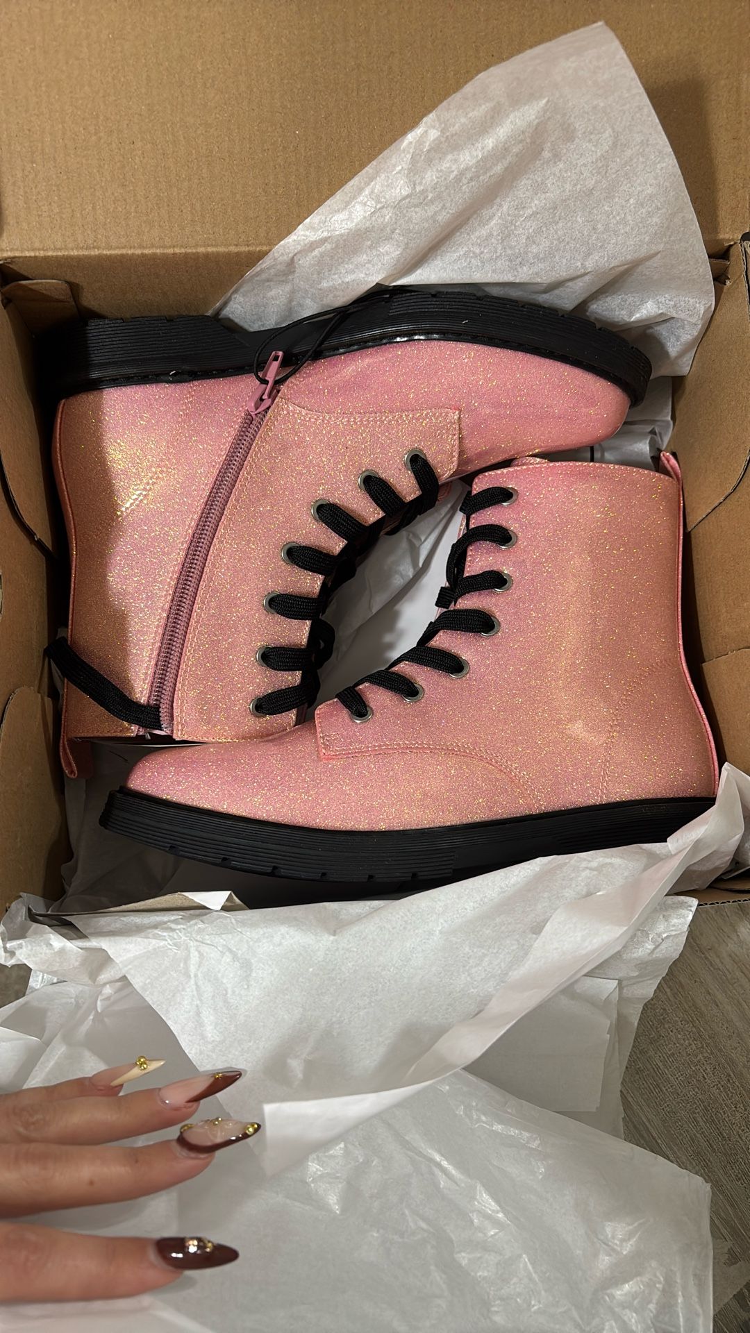 Pink Glitter Boots