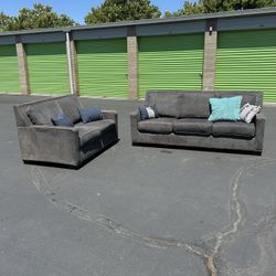 2-Piece Charcoal Grey Sofa Set - Must Go Today!