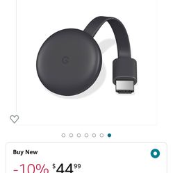 Google Chromecast • Streaming Device with HDMI Cable • Stream Shows, Music, Photos, and Sports from Your Phone to Your TV with Extra Cable • Charcoal