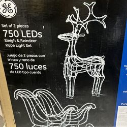 GE Rope Light Deer And Sleigh Christmas Decorations 