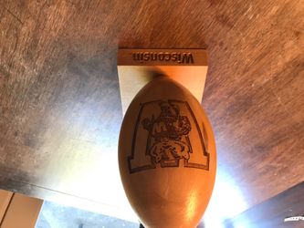 Wisconsin fans very cool carved wooden football statue