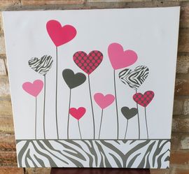Pink Hearts Wall Art