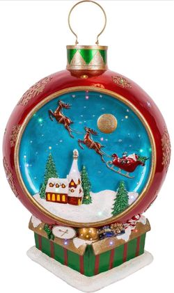 National Tree Company Pre-Lit Santa’s Sleigh Christmas Ornament