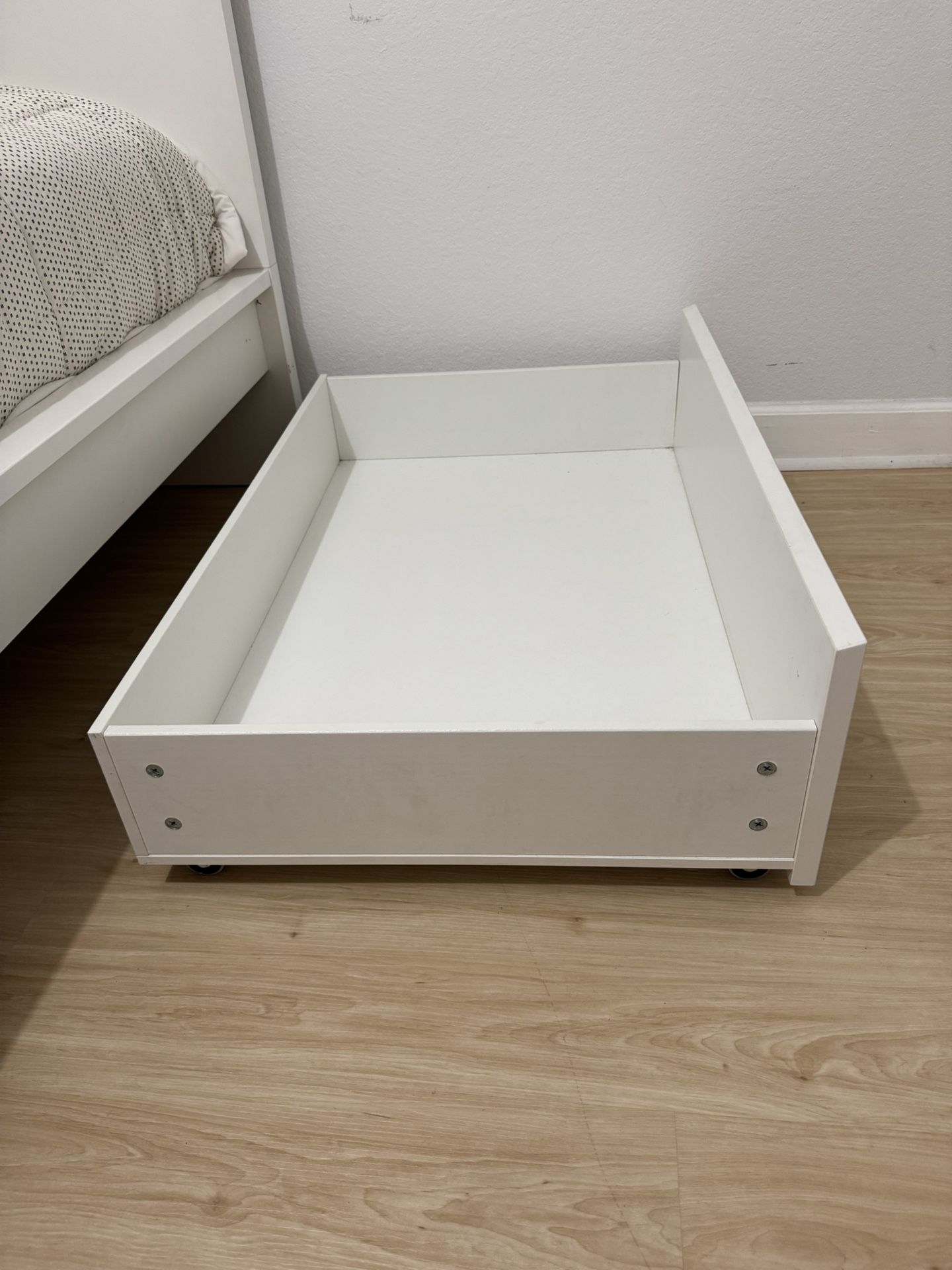 Ikea 2 Underbed Storage Drawers White