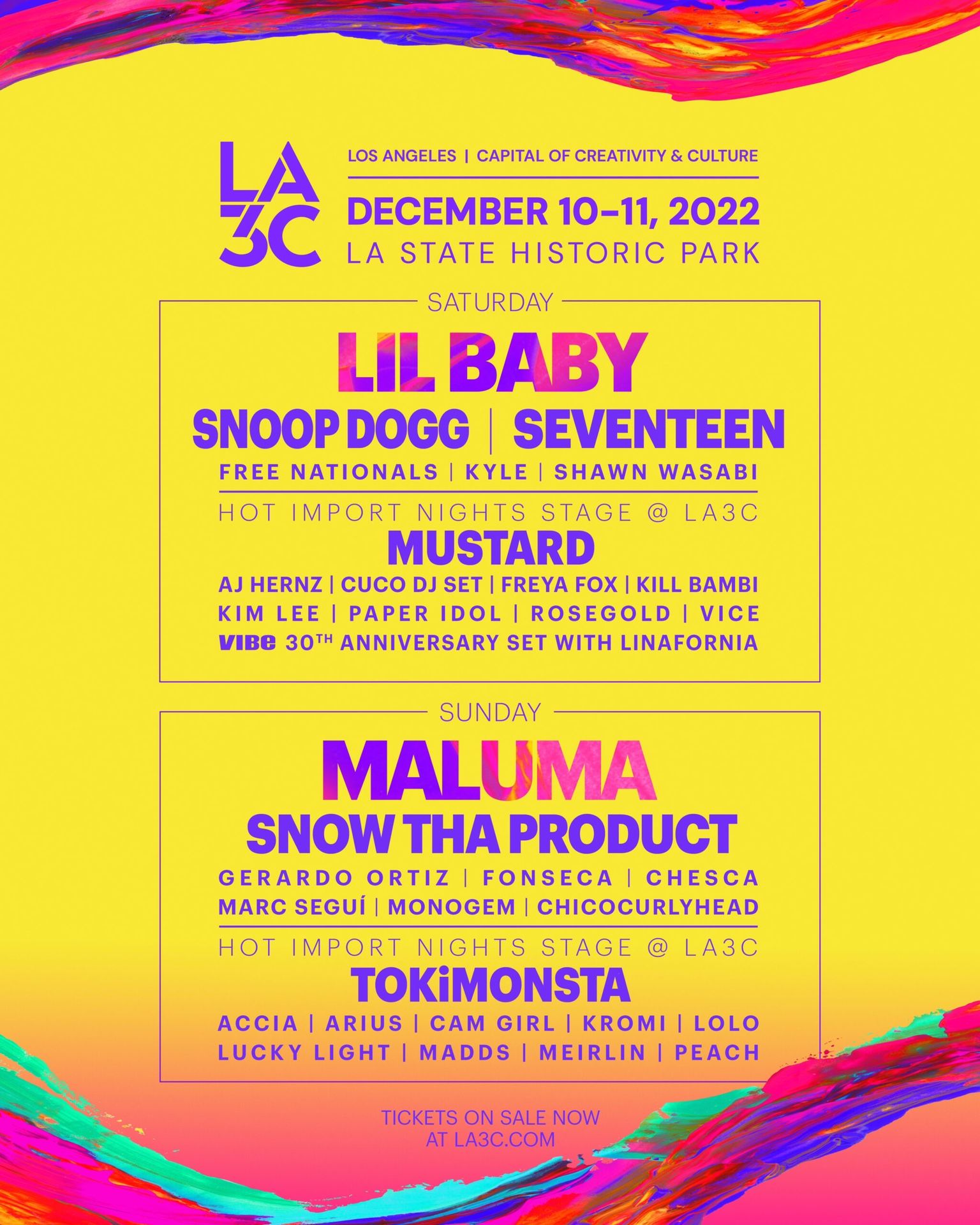 LA3C Festival Tickets  - $30 Each