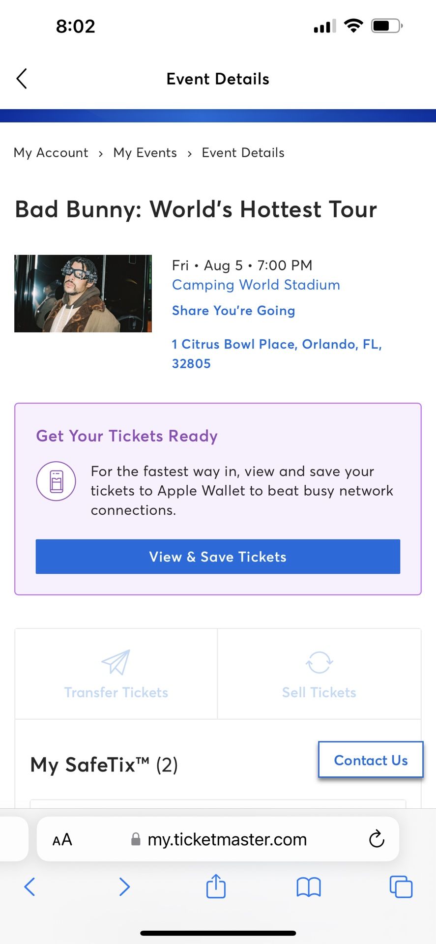 Bad Bunny Tickets Orlando