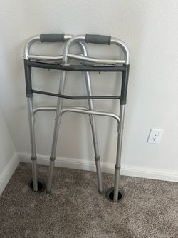 Cardinal Health Folding Walker with Wheels - Excellent Condition