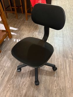 Black Armless desk Chair with Wheels
