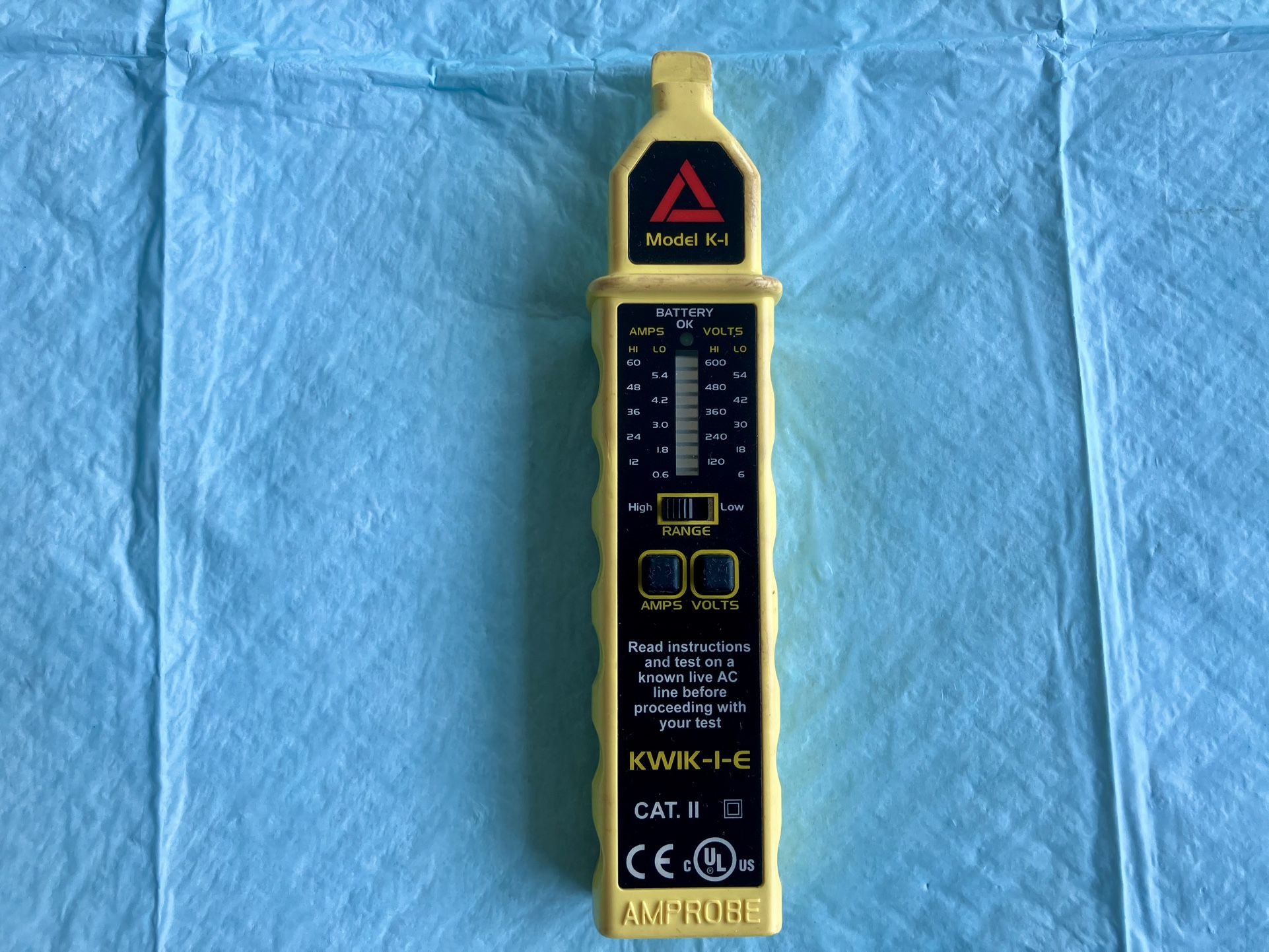 Kwik -1-E Cat II Amp Probe Non-Contact Multimeter K I New