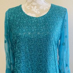 Medium Sz Women Three Pieces Chiffon Dress (indian/pakistani)