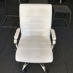 White leather office chair