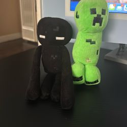 Minecraft Plush Enderman Creeper  lot of 2 stuffed animals