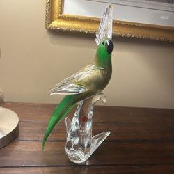 Vintage Murano Glass Parrot