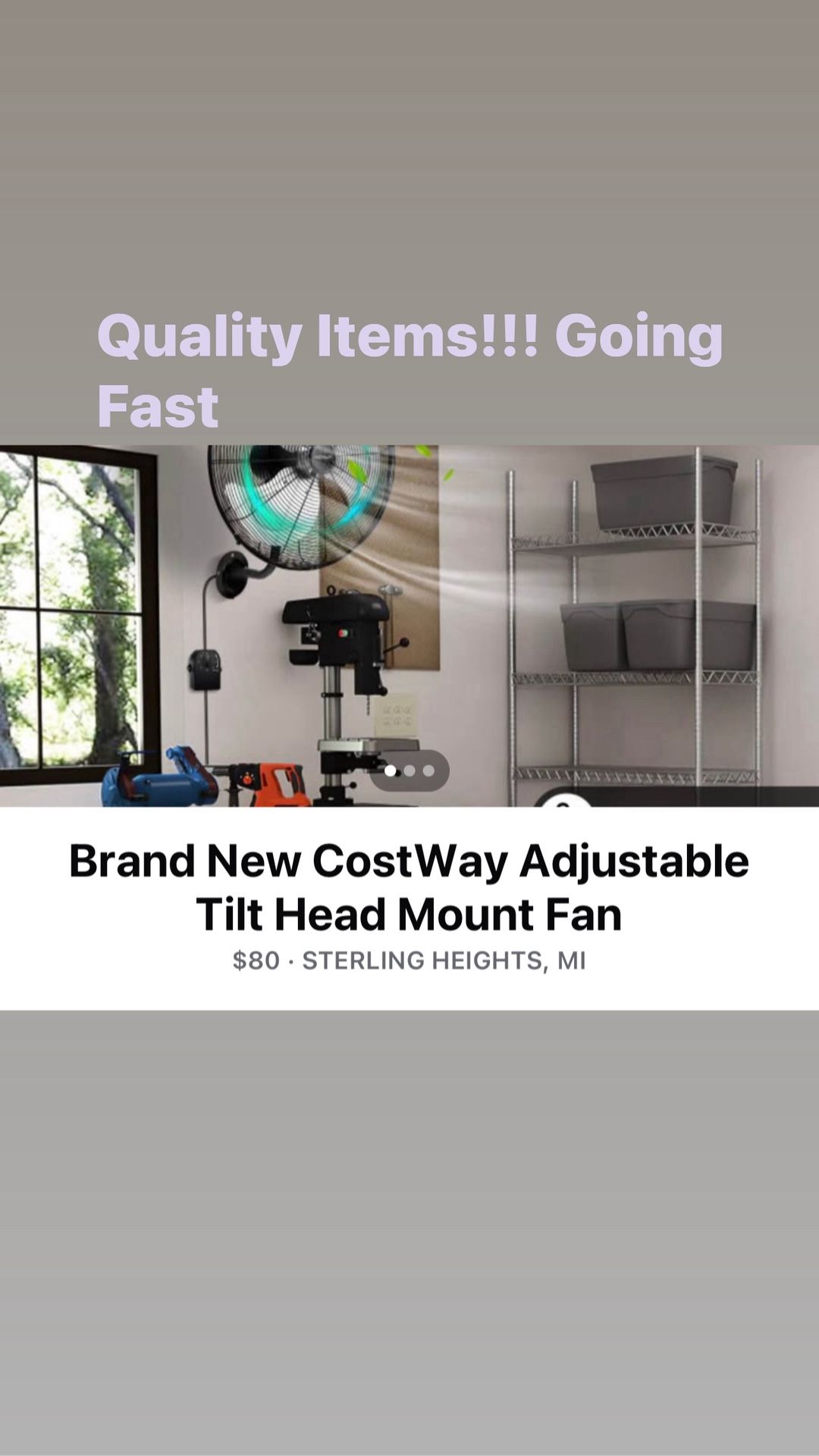 CostWay Tilt Mount Fan