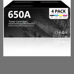 650A Toner Cartridges 4 Pack CE270A CE271A CE272A CE273A Replacement for HP 650A Toner Color Enterprise CP5525 CP5525dn CP5525n CP5525xh M750dn M750n 