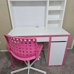 Ikea Desk and Adjustable Chair