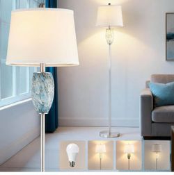 65" Tall Floor Lamp, Glass Coastal Lamp for Living Room Bedroom. K153