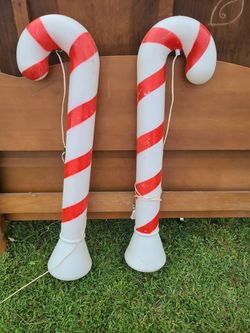 Vintage lighted candy canes
