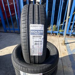 205/55/16 Kumho New Tires Installed And Balanced 50,000 Miles Warranty 