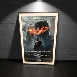 Framed Batman The Dark Knight Movie Poster 27x40 Frame, 24x36 Poster With Matte