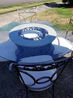 Glass Dining set with marble