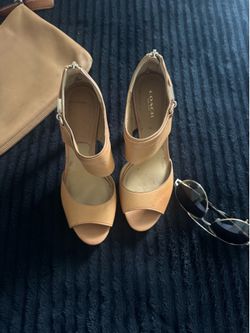 Camel color Coach heels size 8