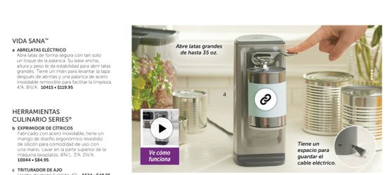 Abre latas eléctrico nuevo de Princess house