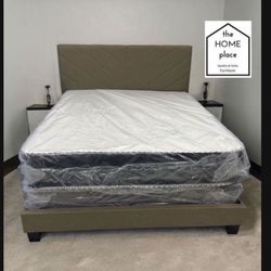 Brand New Queen Bed Frame With Mattress & Boxspring 🚨 Only $349 🚨 Ready For Delivery 🚛