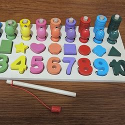 Wooden Montessori Learning Activities For Shapes,colors, Numbers