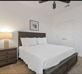 Queen size bed frame , mattress and box spring for sale