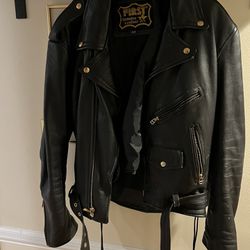 Real Black Leather Jacket.
