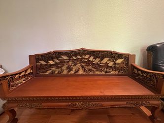 Antique- carved chairs and bench